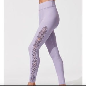 Carbon38 lilac macrame yoga pants size small